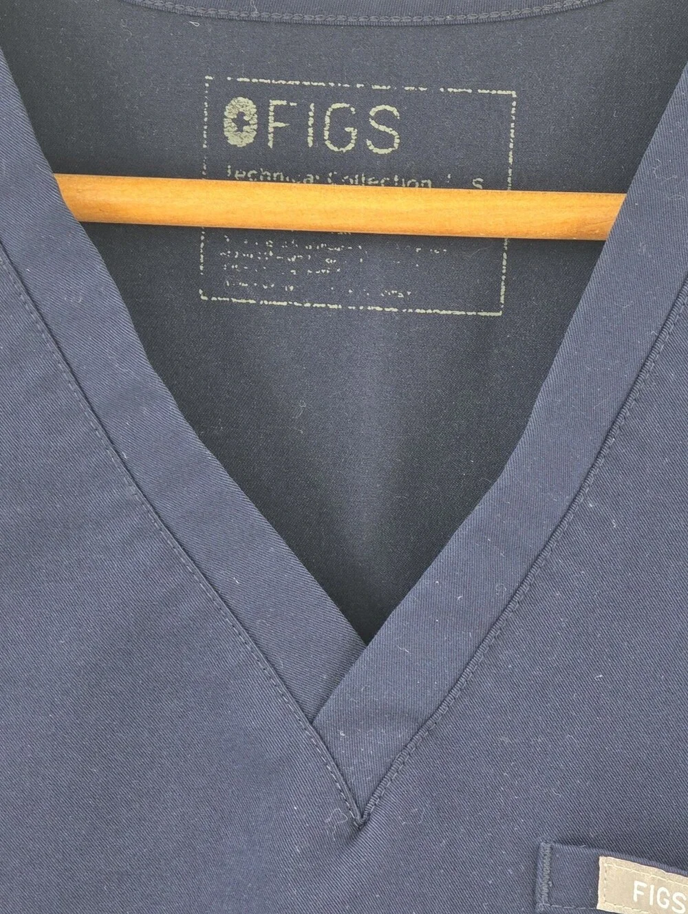 Figs Blue One Pocket Scrub Top Vneck Women's Small S